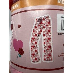 Sanrio Hello Kitty Sleep Pant Womens Medium Hearts And Kitty PJ’s Fleece NEW